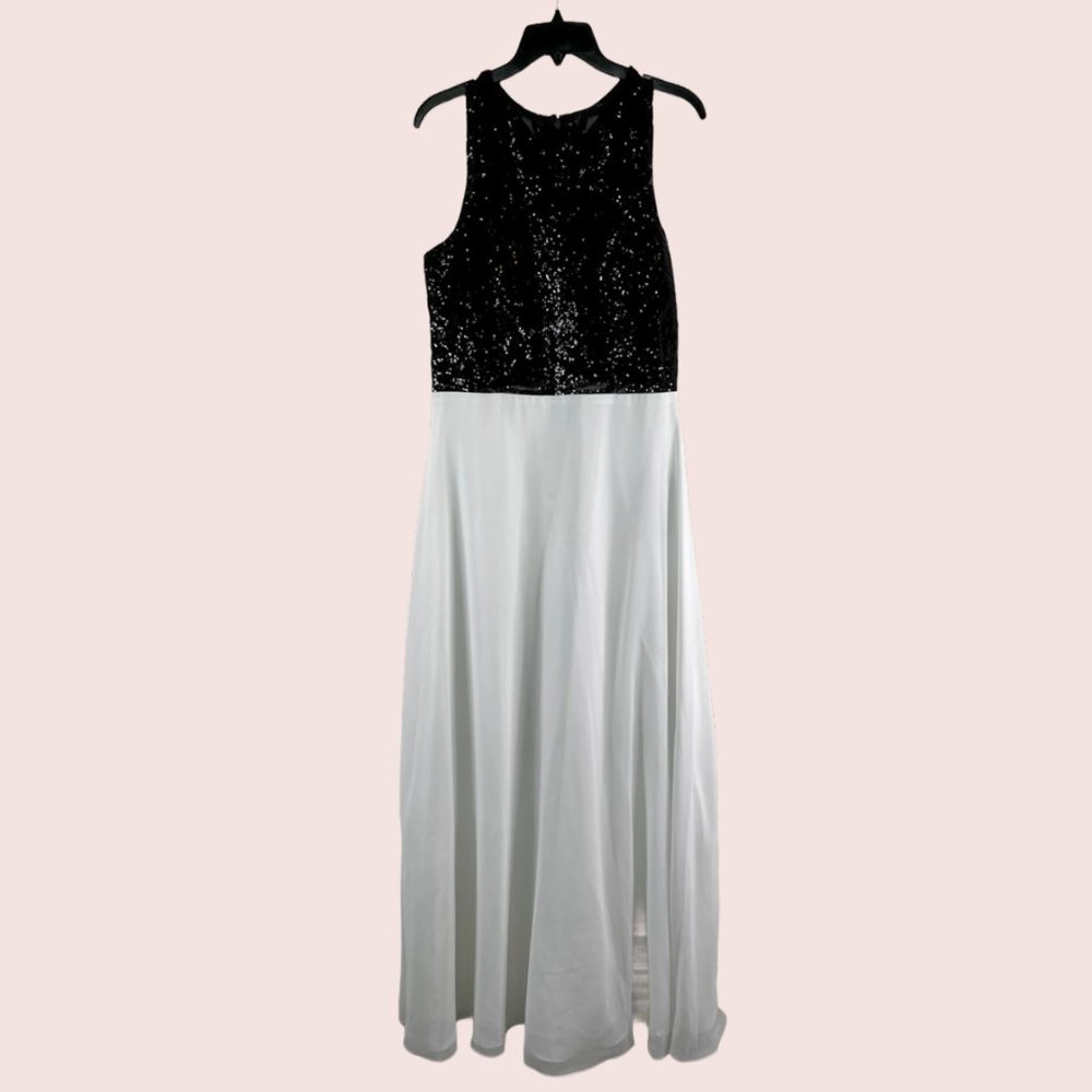 J S Collection Sequin Top Evening Gown Size: TAILLE 14